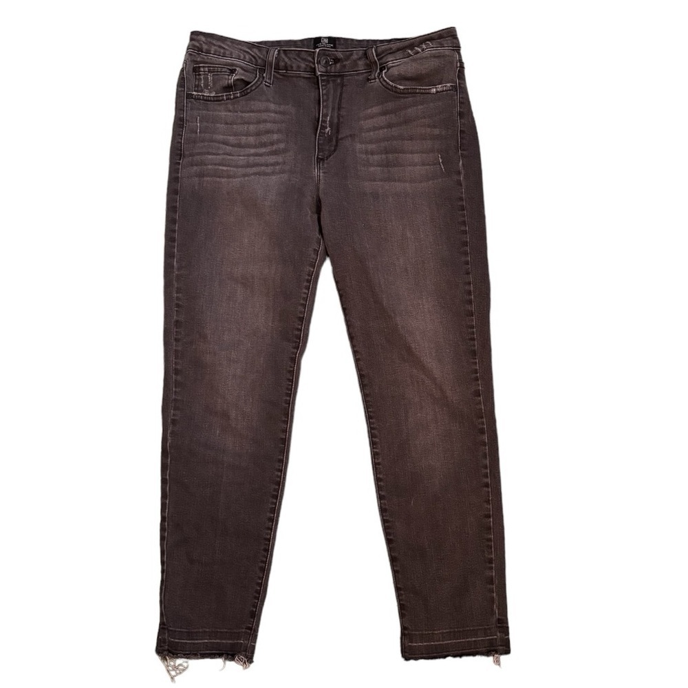 Just Black Cropped Raw Hem Jeans, Grey, Size 32